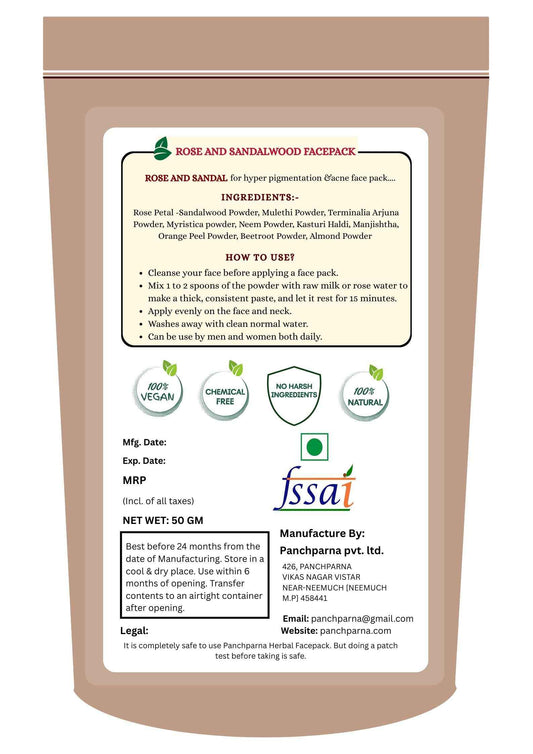 Panchparna Herbal Rose Petals and Sandalwood Face pack