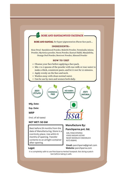 Panchparna Herbal Rose Petals and Sandalwood Face pack