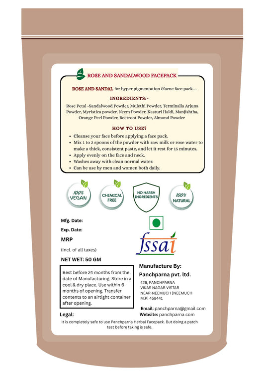 Panchparna Herbal Rose Petals and Sandalwood Face pack